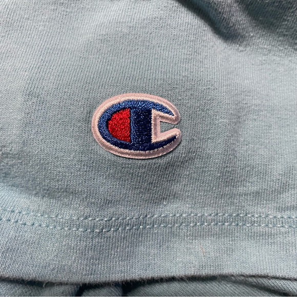 Champion Men’s Light Blue Logo Graphic Print Short Sleeve Crewneck Tee Size M - Picture 5 of 5